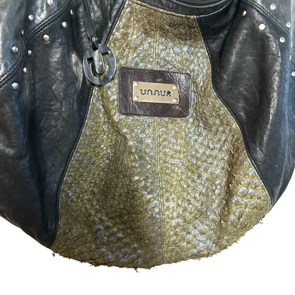 Unnur Emble hobo bag in sky studded eco fashion‎ festival indie leather goth